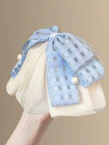 1 chiếc kẹp tóc đuôi ngựa nơ kẻ caro mới, phụ kiện tóc tươi tắn, dễ thương cho bé gái đi học. - Nhiều màu - Xem 10