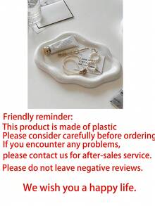 1个优雅云朵造型陶瓷托盘 - 单层奢华珠宝香水展示架，时尚家居装饰，适用于客厅、办公室、钥匙收纳，是婚礼、复活节、情人节的完美礼物 - 彩色 - 查看 4