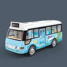 Blue Inertia Bus Doll, Friction Powered Mini City Bus Model, Children's Simulation Vehicle Doll, Kids Gift, Doll Car, Children's Doll, Car, Boys Doll - Multicolor - View 9