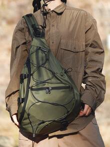 HGUL+BAG Túi đeo ngực nam dung tích lớn, túi đeo chéo du lịch phong cách hip hop thường ngày, túi đeo vai bằng nylon, túi đeo chéo công sở, túi đen ngày Valentine, ba lô sinh viên, túi đeo vai, túi đa năng đi bộ đường dài du lịch, quà tặng dã ngoại tiện dụng, quà tặng thanh lịch ngày lễ Tạ ơn Giáng sinh cho nam giới - màu xanh lá - Xem 5