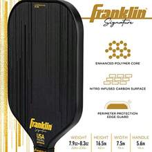 Franklin Sports Pro Pickleball Paddles-Signature Series Stk Fibra de Carbono Pickleball USAPA núcleo de Polipropileno Aprobado - como en la foto - Ver 4