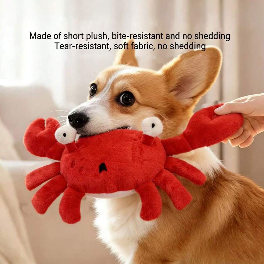 六足舒缓纸充气螃蟹毛绒玩具，深受柴犬喜爱，帮助狗狗缓解无聊并提供陪伴 - 彩色 - 查看 1