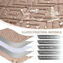 Fundas impermeables para sillas reclinables de gran tamaño protección 100% antideslizante lavable para reclinables más grandes apto para niños y mascotas 28 pulgadas/ camello - Camel - Ver 2