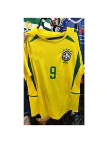 Brazilian National Team Shirt, 2002 World Cup 9, Ronaldo PENTA, Yellow, Player Version, Retro. - 黃色 - 查看 4