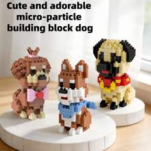 8pcs Cute Puppy Micro Particle Building Blocks, ABS Resin Material, Soft & Stress-Relieving, DIY Creative Construction Toy, Adorable Desktop Decor, Suitable For Collection, Gift For Kids, Classroom Rewards, Back To School, Birthday, And Small Gift For Friends - Multicolor - View 4