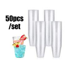 50/100个装优质1.7盎司硬塑料一次性葡萄酒品鉴杯 - 1.7盎司透明塑料一次性葡萄酒品鉴杯、一次性浓缩咖啡杯、透明一次性葡萄酒品鉴杯，适用于甜点、浓缩咖啡、婚礼和派对开胃菜的葡萄酒品鉴杯 - 查看 9