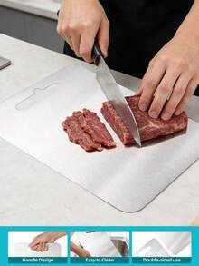 1/3 chiếc thớt thép không gỉ, thớt đa năng dùng để thái thịt, trái cây, rau củ, dụng cụ nhà bếp bền chắc cho gia đình và cắm trại. - Xem 7