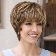 优雅P4/27直发短假发，女士时尚短发造型，巴西原生发无缝假发，适合日常佩戴、派对、母亲节、节日等场合。 - S4/27 - 查看 3