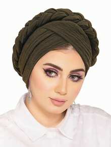 Mũ turban xếp ly lấp lánh kiểu châu Phi, mũ cầu nguyện tết bím, khăn trùm đầu Hijab, mũ Hồi giáo dành cho phụ nữ, mũ hijab turban. - màu sắc - Xem 7
