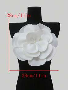 1件/包，多种颜色可选，热销大号四层3D立体布艺花朵贴花，褶皱手工串珠DIY服装配饰，适用于婚纱，长度：28厘米/11英寸，宽度：28厘米/11英寸 - A - 查看 15