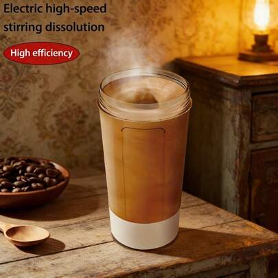Portable Rechargeable Electric Mixing Cup, Featuring Innovative Rotary Mixing Design To Easily Blend Various Beverages Including Protein Powder, Coffee And Meal Replacement Shakes. Low-Voltage Design, Specially Designed For Outdoor Travel, Camping And Picnics.