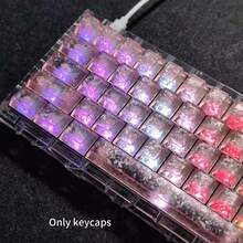 119 Keys Pink Carbon Fiber Texture Side-Printed Keycaps, Made Of Carbon Powder PC Molding, Original Height, Anti-Slip, Fashionable Keycaps, Suitable As A Gift - View 6