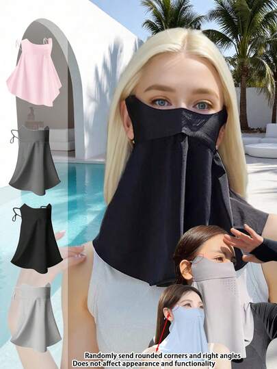 1 pieza Protector de cuello transpirable para mujer - Máscara a prueba de viento, de unicolor elástico, adecuada para ciclismo al aire libre y uso casual, máscara casual | Diseño de textura suave | Material transpirable