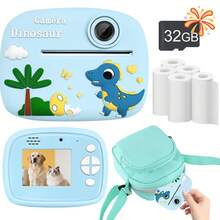 Cámara de impresión instantánea para niños, pantalla de 2.3 pulgadas, con divertidas pegatinas de marcos y filtros, 48MP FHD 1080P de alta definición, zoom digital 16x, reproductor MP3 incorporado, regalo de Navidad, cumpleaños y Año Nuevo para niños y niñas de 3 a 12 años - Multicolor - Ver 2