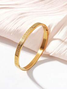 1 chiếc vòng tay bằng thép không gỉ kiểu Bohemian khắc hoa văn Ả Rập. - Khóa thắt lưng - Xem 1