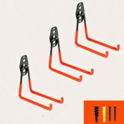 Ganchos resistentes para garaje, ganchos de almacenamiento de acero utilitario, estante de montaje en pared para organizar herramientas eléctricas, escaleras, artículos a granel, bicicletas, cuerdas y talla grande equipos - Suministros organizadores para interiores y exteriores, suministros de organización y almacenamiento para garaje