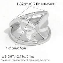 3pcs/1set 18K Gold Plated Dual-Tone Butterfly Ring Set, 304 Stainless Steel Rings, Hollow Frame Butterfly Design, Natural Style Women's Jewelry, Low Allergy, Suitable For Y2K, Streetwear And Daily Wear, Summer Accessories - Multicolor - View 7