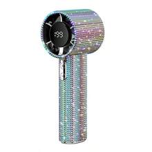 Luxury Full Diamond Portable Handheld Mini Electric Fan, 199 Adjustable Speed Turbo Fan With LED Display, USB Rechargeable, Summer Home Office Outdoor Gift - Multicolor - View 10