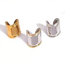 Frminee 3件/1件 女士几何金色不锈钢戒指饰品，厚实个性简约风格，适合日常佩戴 - 款式2 - 查看 10