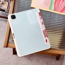1 Ốp lưng bảo vệ bằng acrylic trong suốt cao cấp in hình rùa biển và sao biển màu hồng, có khe cắm bút, chân đế từ tính đa góc và chức năng tự động bật/tắt màn hình, tương thích với iPad Pro/Air, và Pad 5/6/28. - Nhiều màu - Xem 4