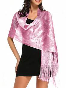 1pc Shiny Metal Shawl, Round Buckle Tassel Scarf, Suitable For Evening Gala, Party, Wedding And Other Occasions - 01-gold - View 23