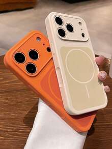 Ốp lưng điện thoại từ tính không dây bằng silicon lỏng cao cấp, hiệu ứng chuyển màu gradient, dành cho iPhone 17 Pro Max, 17 Pro, 17, 16, 15, 14, 13 Pro Max, chống sốc và bảo vệ chắc chắn. - trái cam - Xem 5