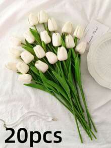 Bó hoa tulip nhân tạo cao cấp gồm 30 bông, thích hợp làm quà tặng đám cưới, trang trí nhà cửa, khách sạn, tiệc tùng, ngày Valentine và năm mới. - Nhiều màu - Xem 24