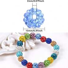 20/40/60/80/100pcs Colorful Glass Rhinestone Beads - Mixed Colors, Suitable For DIY Jewelry, Bracelets, Necklaces, Keychains, Party Decorations, Multifunctional Craft Kit With Clay Pen And Earring Hooks For Jewelry Making - Multicolor - View 11