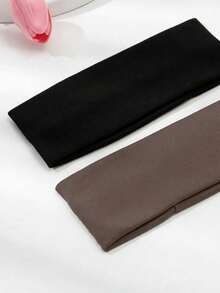 2pcs Street Sports Casual Elastic Headbands - Multicolor - View 2