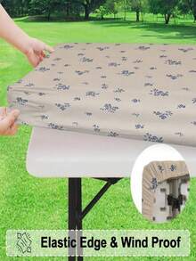 1pc French Luxury Retro Printed Rectangular Tablecloth, Suitable For Coffee Table, TV Cabinet, Holiday Party, Birthday, Wedding, Outdoor Dining Table Background, All Seasons - A - View 6