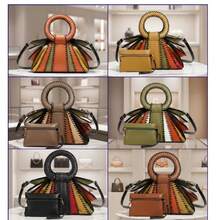 Tas Tangan Wanita Kapasitas Besar Colorblock Fashion 2026 dengan Tali Bahu dan Penutup Resleting, Desain Unik - MultiWarna - View 9