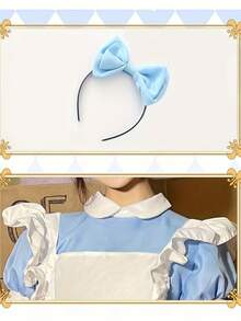 逃跑公主愛麗絲藍色洋裝女僕裝法式甜美青春萬聖節服裝 - 藍色 - 查看 5