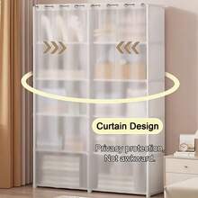 Multifunctional Easy-Install Minimalist Wardrobe Storage Cabinet, Dust-Proof Bookshelf, Suitable For Office, Classroom, Living Room, Bedroom, Dorm - Multicolor - View 6