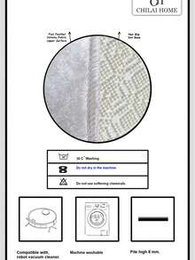 Modern Geometric Pattern Washable Area Rug - Distressed Monochrome Abstract Print Carpet for Living Room, Bedroom & Home Decor 80x200 cm, 80x300 cm,100x200 cm, 120x180 cm - 白色 - 查看 7