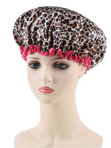 1pc Women's Double-Layer Waterproof Shower Cap, Elastic And Reusable, Shower Cap, Printed Bathroom Cap, Daily Necessities, Summer Shower Cap, Hat - Multicolor - View 14