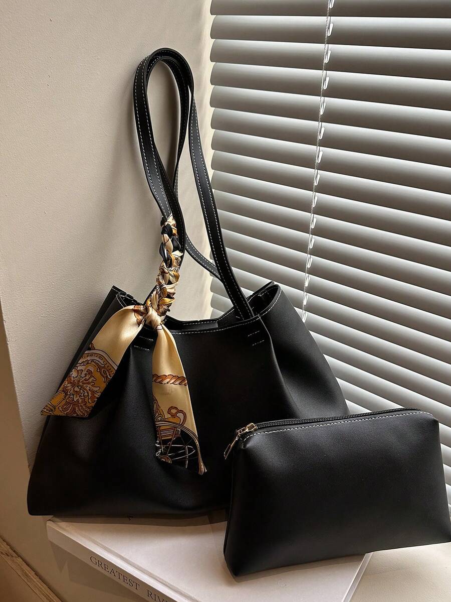 新款极简单肩包，时尚个性大容量奢华优雅多功能通勤手提包，女士款