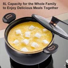 8L Enamel Micro Pressure Cooker, Non-Stick Multi-Purpose Pressure Pot With High Transparency Glass Lid, Multi-Layer Non-Stick Ceramic Coating Fast Even Heat Distribution, Scratch-Resistant & Easy To Clean, Large Capacity Soup Stew Pot For Family, Compatible With Gas Stoves - View 10