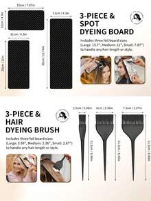 1/3/6pcs Colored Dyeing Board Brush Set (6 Pieces), Suitable For Balayage, Gradient Color, Highlights, Airtouch, Suitable For Salon Professionals And Home Users, Professional Hair Dyeing Tools - Multicolor - View 4