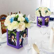 12 Pcs Graduation Box Centerpieces For Table 6/7 Inch Photo Display Congrats Grad Party Favor Gift College Picture Box Photo Props Frame For Graduation Table Decoration Purple - Purple - 查看 4