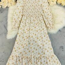Plus Size - Plus Size - Plus Size Women'S Dresses, Elegant Vintage Style, Unique And Fashionable, Perfect For Casual Vacations, A-Line Printed Dresses - 米色 - 查看 4