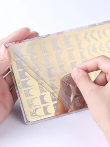 Khuôn dập móng tay kiểu Pháp hình hoa bướm vàng, khuôn dập móng nghệ thuật bằng kim loại kiểu Pháp, khuôn dập móng bằng thép không gỉ có thể tái sử dụng, dụng cụ làm móng DIY cho tiệm nail, mùa xuân/hè. - Vàng - Xem 7