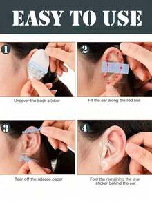 5PCS/30PCS/50PCSWaterproof Ear Patches, Suitable For Bathing And Shampooing, Gentle On Ears, Easy To Use, Reusable, Adult One-Time Swimming Ear Covers Made Of Adhesive Fabric - Multicolor - View 4