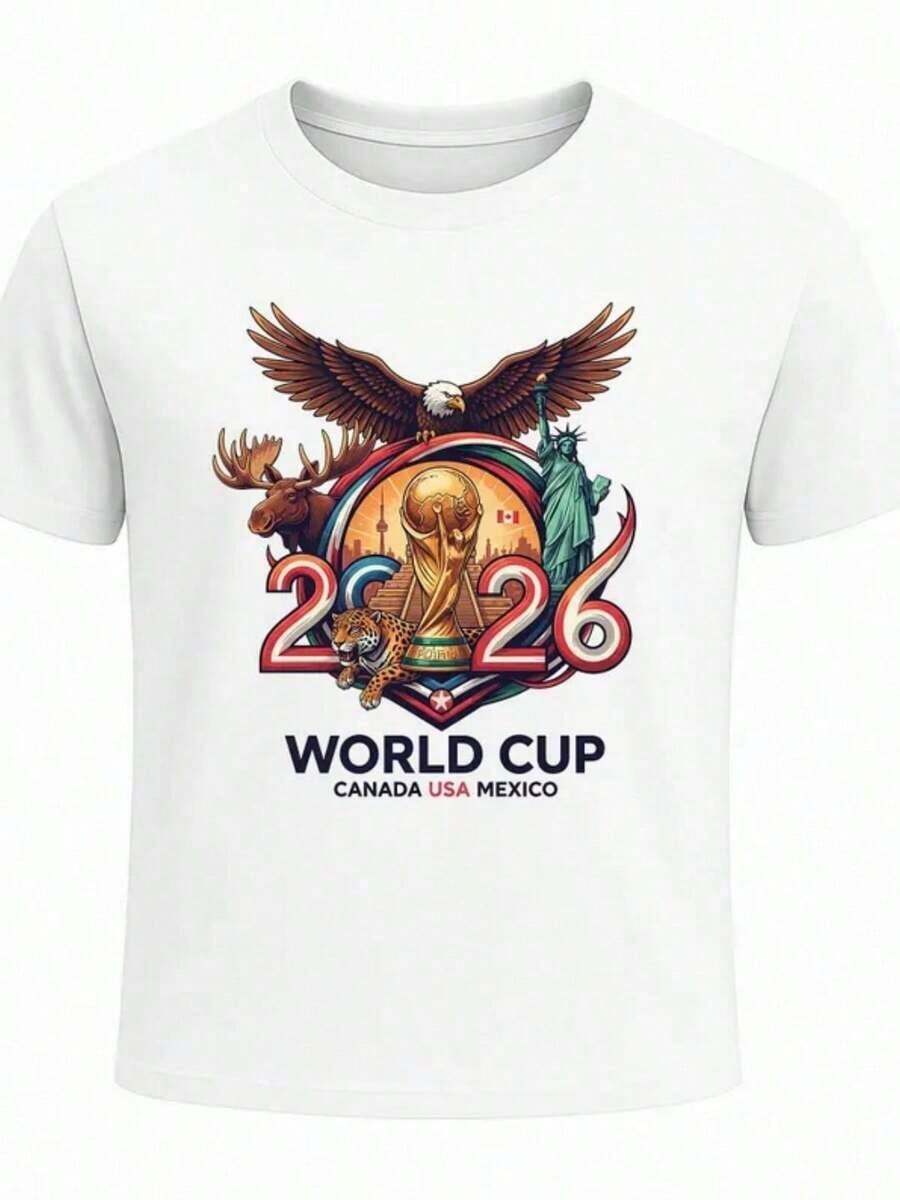 2026 World Cup Soccer Tee - USA World Cup Shirt - World Cup Shirts - Youth And Adult Shirts USA Canada Mexico 2026 World Cup (2)Leisure - 白色 - 查看 1