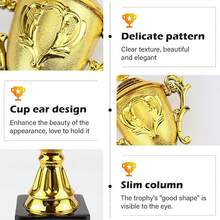 1pc Plastic Gold Trophy, Award Ceremony Decor, Party Favor - Gold - View 9