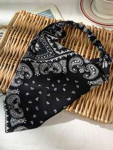 1pc Women's Fashionable Unique Leopard Print Polka Dot Bohemian Print Headband, Sun Protection Sweat-Absorbing Elastic Headband, Suitable For Outdoor Sports, Street And Hip-Hop Style Women's Hair Accessories, Niche Beach Seaside Vacation And Daily Wear - Multicolor - View 3