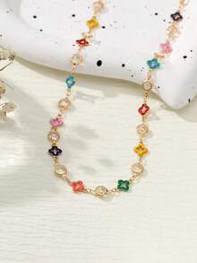 1pc Bohemian Style Colorful Flower Chain Necklace For Men, Summer Vibe Valentines,Mom,Mother,Mother's Day,Gift - Colorful - View 5