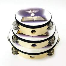 1pc 6/8/10 Inch Hand-Held Double Layer Handbell, Orff Percussion Instrument, Karaoke Party Game Percussion - Multicolor - View 2