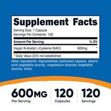 Nutricost N-Acetyl L-Cysteine (NAC) 600mg, 120 Vegetarian Capsules - Non-GMO, Gluten Free, Vegetarian Caps | Antioxidant, Detox, Non-GMO, Gluten Free, Premium Quality, NAC Supplement, Vegetarian Capsules, Dietary Supplement - 其他 - 查看 2