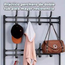Perchero de Entrada 3 en 1 con Zapatera Tipo Hall Tree decoración de cuarto cocina hogar zapatera organizador organizadores zapatera decoración para el hogar baño ganchos para colgar ropa organizador ganchos para pantalones repisas para pared escurridor para trastes cocina y hogar zapateros organizador repisas muebles para cuarto muebles closet para ropa hogar decoración - Ver 1