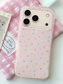 可爱雏菊春花亮片手机壳，兼容 17 Pro Max、17 Pro、17 Air、17、16、15、14、13、12 Pro Max、11，优雅花卉图案，防震柔软后盖 - 彩星星 - 查看 4